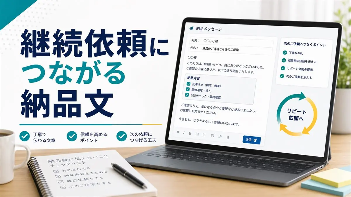 継続依頼につながる納品文